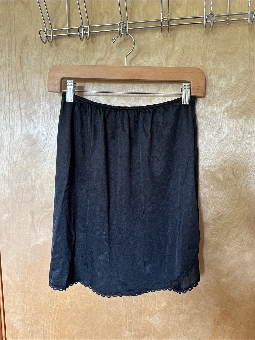 Vintage Warner's Black Half Slip with Lace Trim